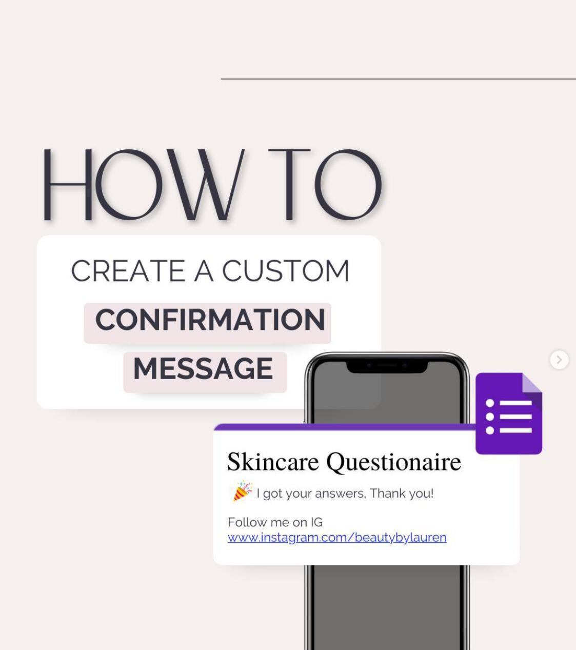 Confirmation message